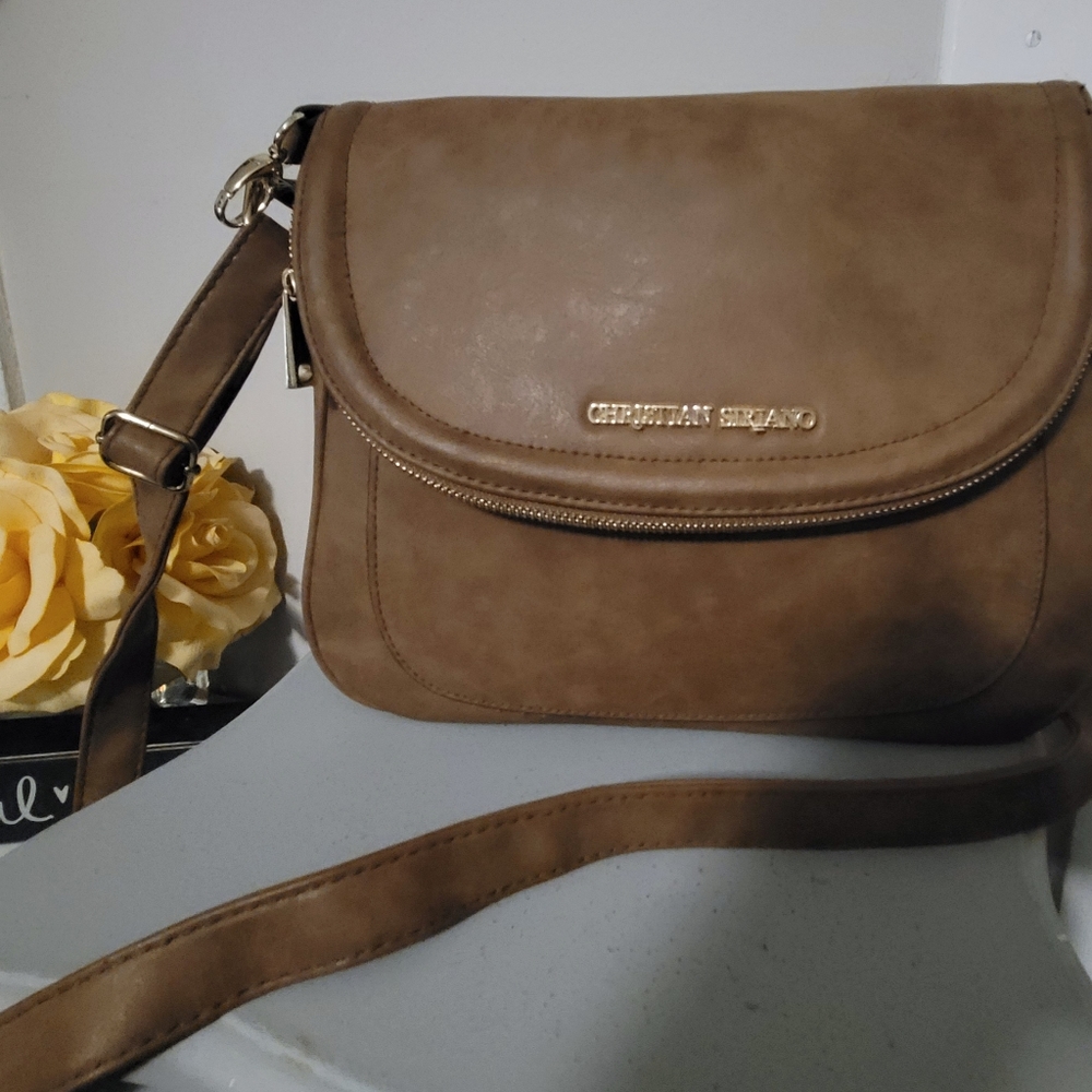 Christian Siriano brown crossbody 2 way bag